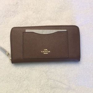Coach Leather Accordion Zip Wallet